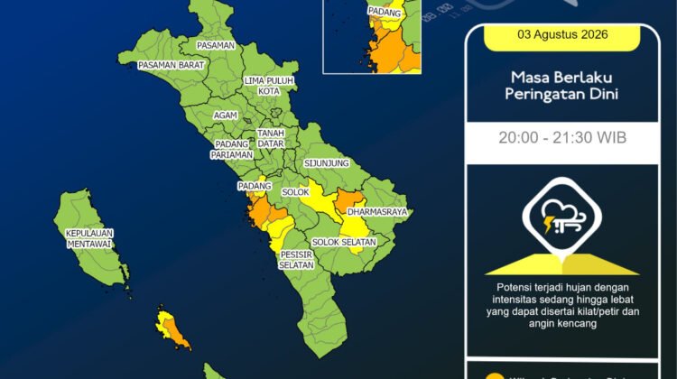 BMKG: Hujan di Padang Hari Ini Masuk Katogeri Ekstrem