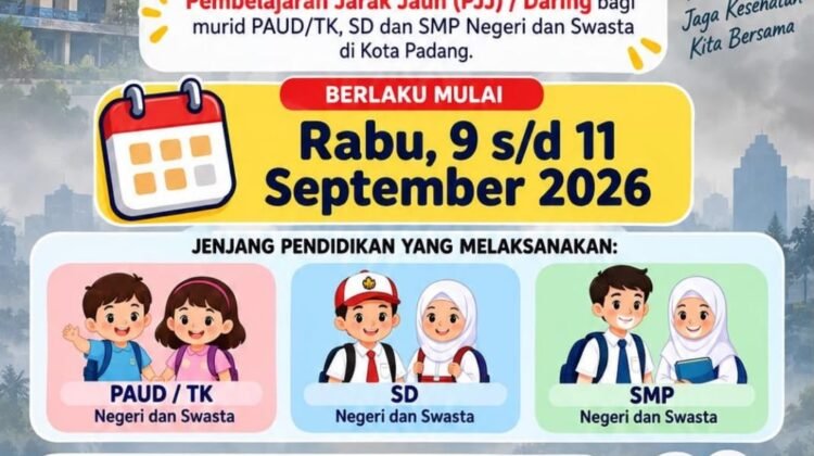 Kualitas Udara Padang Kembali Tidak Sehat, Sekolah Terapkan PJJ