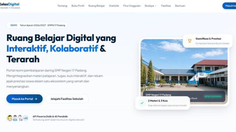 SMPN 17 Padang Jadi Sekolah Percontohan Ruang Kelas Digital, Orang Tua Bisa Pantau Nilai Siswa