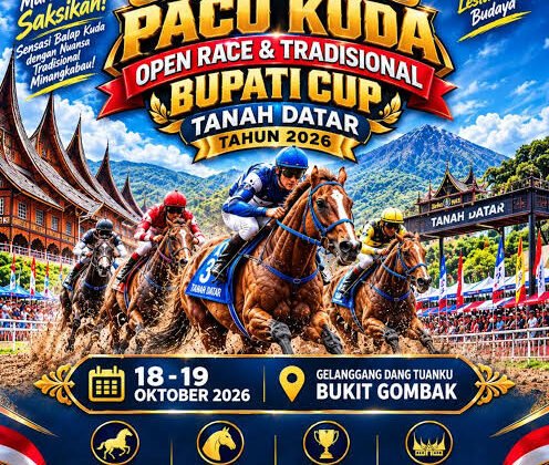 Besok Pacu Kuda Bupati Cup Tanah Datar Dibuka, 65 Kuda Ambil Bagian